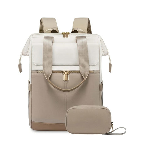 White with black Korean-style Fashion Compact Backpack, Multi-functional & Large Capacity, Lightweight & Easy to Carry, Fits Daily Commute, Lunch Outings, and Short Trips.