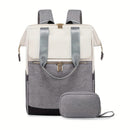 White with black Korean-style Fashion Compact Backpack, Multi-functional & Large Capacity, Lightweight & Easy to Carry, Fits Daily Commute, Lunch Outings, and Short Trips.