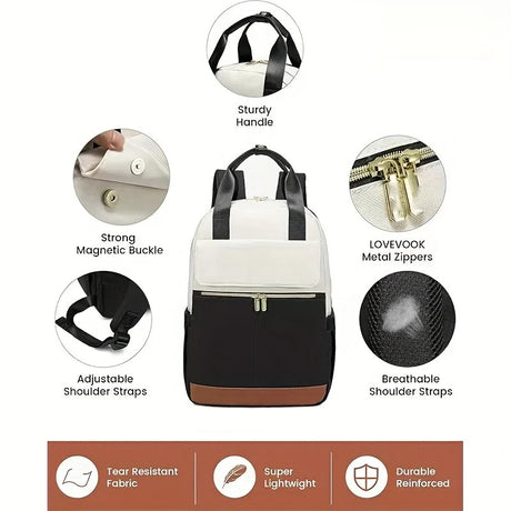 khaki Korean-style Fashion Compact Backpack, Multi-functional & Large Capacity, Lightweight & Easy to Carry, Fits Daily Commute, Lunch Outings, and Short Trips.