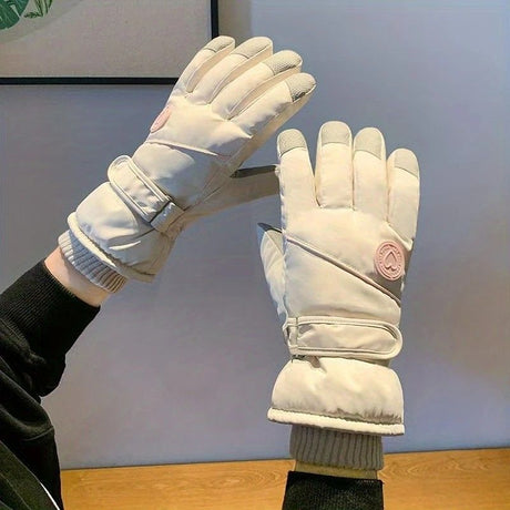 Women's Winter Thick Warm Gloves｜Windproof, Anti-Slip, Touchscreen, Suitable for Skiing, Cycling, and Electric Scooters.beige