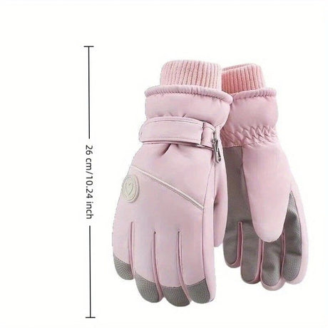 Women's Winter Thick Warm Gloves｜Windproof, Anti-Slip, Touchscreen, Suitable for Skiing, Cycling, and Electric Scooters(BLACK)