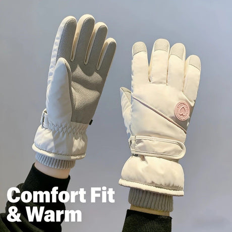 Women's Winter Thick Warm Gloves｜Windproof, Anti-Slip, Touchscreen, Suitable for Skiing, Cycling, and Electric Scooters(BLACK)