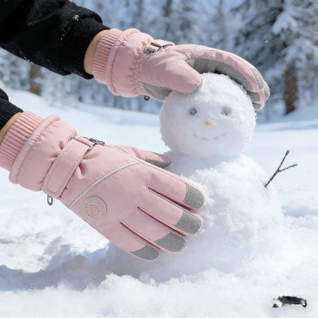 Women's Winter Thick Warm Gloves｜Windproof, Anti-Slip, Touchscreen, Suitable for Skiing, Cycling, and Electric Scooters(BLACK)