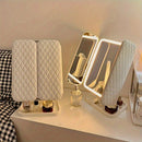Smart Touch LED Vanity Mirror - 3 Color Dimmable Lights, 270° Adjustable, Rechargeable Desktop Makeup Mirror(white)