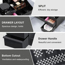 Black Mens Wash Bag & Vanity Organiser | 2 Drawer Acrylic Bathroom Storage for Grooming & Skincare
