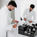 Black Mens Wash Bag & Vanity Organiser | 2 Drawer Acrylic Bathroom Storage for Grooming & Skincare