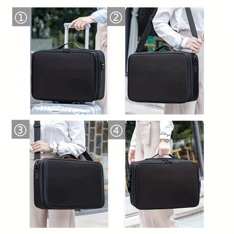 Professional Makeup Case: Flexible Zoning, Triple-tier Capacity, Your Hassle-free Travel Storage Partner.