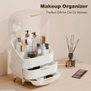 Transparent Flip-top Cosmetic Storage Box: Dustproof, Waterproof, Multi-layer Drawer Organizer, Portable Storage Essential for Desktop and Bathroom.pink