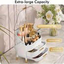Transparent Flip-top Cosmetic Storage Box: Dustproof, Waterproof, Multi-layer Drawer Organizer, Portable Storage Essential for Desktop and Bathroom.pink