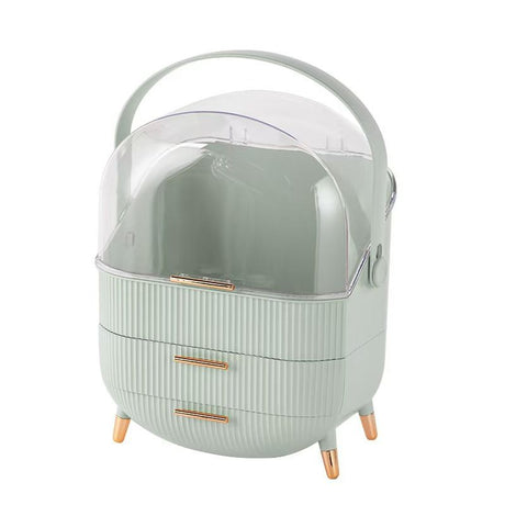 Transparent Flip-top Cosmetic Storage Box: Dustproof, Waterproof, Multi-layer Drawer Organizer, Portable Storage Essential for Desktop and Bathroom.pink