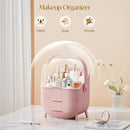 Transparent Flip-top Cosmetic Storage Box: Dustproof, Waterproof, Multi-layer Drawer Organizer, Portable Storage Essential for Desktop and Bathroom.pale green