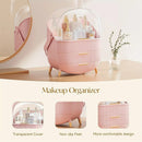 Transparent Flip-top Cosmetic Storage Box: Dustproof, Waterproof, Multi-layer Drawer Organizer, Portable Storage Essential for Desktop and Bathroom.Dark green