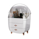 WHITE Luxury Transparent Flip-top Cosmetic Organizer, Large Capacity with Smart Compartments, Dustproof & Silent Drawers, Essential for a Neat Vanity.