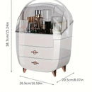 BLACK Luxury Transparent Flip-top Cosmetic Organizer, Large Capacity with Smart Compartments, Dustproof & Silent Drawers, Essential for a Neat Vanity.