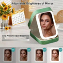 Portable 3-Light LED Makeup Mirror with Organizer – Travel Vanity Case, Rechargeable Touch Control Makeup Box for Home & Travel(green)