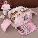 Travel Toiletry & Makeup Bag – Large Capacity Organiser Wash Bag with Compartments(black)