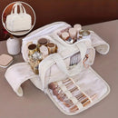 Travel Toiletry & Makeup Bag – Large Capacity Organiser Wash Bag with Compartments(black)