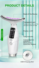 Rechargeable Facial and Neck Beauty Device, 7-Mode Facial Massage, the Perfect Gift for Women and Girls