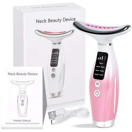 Rechargeable Facial and Neck Beauty Device, 7-Mode Facial Massage, the Perfect Gift for Women and Girls