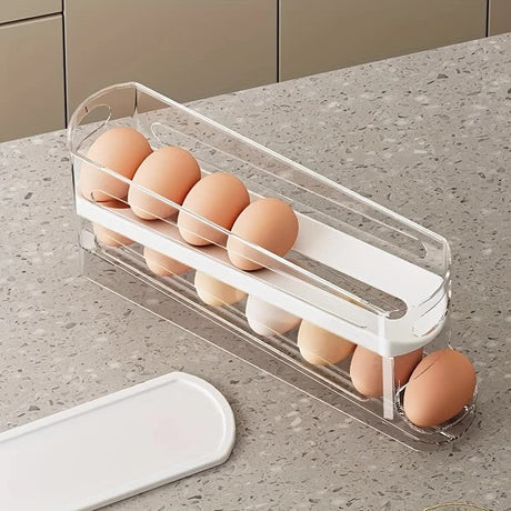 2pcs Automatic Replenishing Egg Box: Refrigerator Storage Essential, Space - saving and Easy to Access