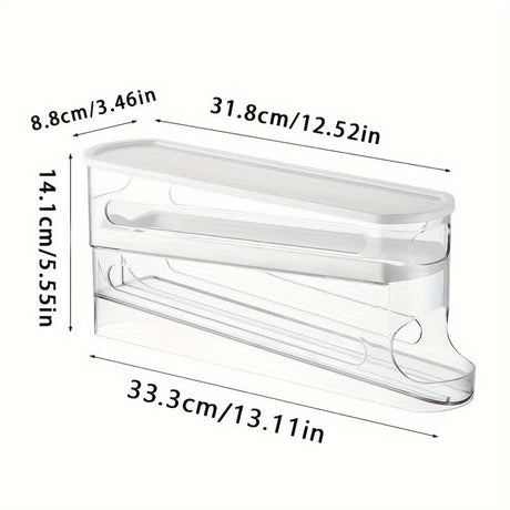 2pcs Automatic Replenishing Egg Box: Refrigerator Storage Essential, Space - saving and Easy to Access