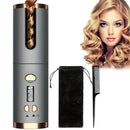 Automatic Hair Curling Wand, Tangle-Free Design, Portable USB Charging Rotating Curling Iron with Ceramic Barrel, Suitable for Long Hair, Fast, Ideal for Hairstyling.Lavender gray