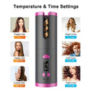 WHITE.Automatic Hair Curling Wand, Tangle-Free Design, Portable USB Charging Rotating Curling Iron with Ceramic Barrel, Suitable for Long Hair, Fast, Ideal for Hairstyling.