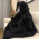 Ultra-Soft Fleece Wearable Blanket Hoodie, Unisex Hooded Large-Pocket Lazy Warm Home Wear(grey)