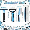 4-Piece Pet Dematting Comb Set – Deshedding & Flea Comb for Cats & Dogs, Fine Tooth & Double-Sided Grooming Tools, Long & Short Hair