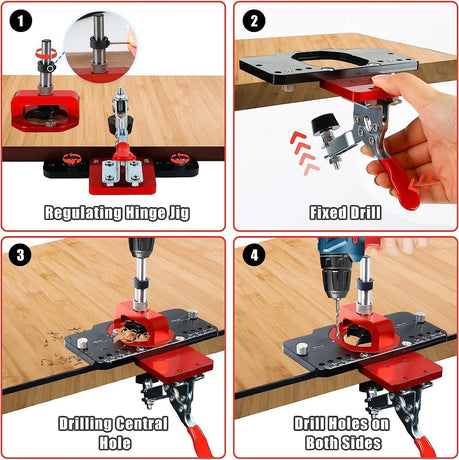 35mm Hinge Drilling Positioning Tool: Adjustable Offset and Controllable Depth, Precision Drilling Done in One Step