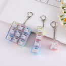 （1key/4key/9 key)3PCS Creative Fingertip Stress Reliever: Keyboard Click Sound Keychain, Colorful Fidget Ring Relaxation Companion