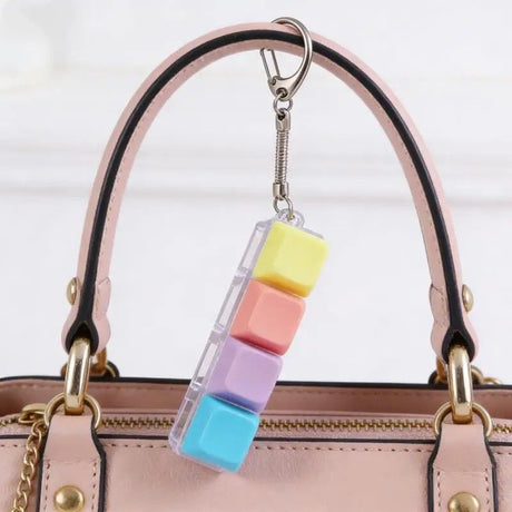 （1key/4key/9 key)3PCS Creative Fingertip Stress Reliever: Keyboard Click Sound Keychain, Colorful Fidget Ring Relaxation Companion