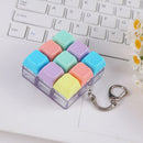 （1key/4key/9 key)3PCS Creative Fingertip Stress Reliever: Keyboard Click Sound Keychain, Colorful Fidget Ring Relaxation Companion