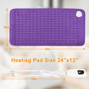Dark grey This large heating pad (24" x 12") features 6 temperature levels and 4 timer settings, with rapid heating and auto-off functions. It is portable, machine-washable, and suitable for the neck, back, legs, abdomen, and knees—an ideal gift for holid