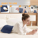 Dark blue This large heating pad (24" x 12") features 6 temperature levels and 4 timer settings, with rapid heating and auto-off functions. It is portable, machine-washable, and suitable for the neck, back, legs, abdomen, and knees—an ideal gift for holid