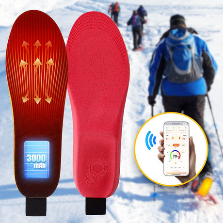 Rechargeable Heated Insoles with Bluetooth APP Control – 3 Heat Settings (40–60°C), Trim-to-Fit, 3000mAh Battery | NEW ARRIVAL(NO: L)