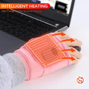 BLACK Professional USB electric heating fingerless gloves, unisex, with LED temperature display, 3-level adjustable heating, and effective cold protection. Suitable for typing, gaming, skiing, and daily wear, this is a practical winter holiday gift.