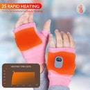 BLACK Professional USB electric heating fingerless gloves, unisex, with LED temperature display, 3-level adjustable heating, and effective cold protection. Suitable for typing, gaming, skiing, and daily wear, this is a practical winter holiday gift.