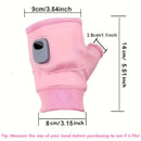 Pink Professional USB electric heating fingerless gloves, unisex, with LED temperature display, 3-level adjustable heating, and effective cold protection. Suitable for typing, gaming, skiing, and daily wear, this is a practical winter holiday gift.