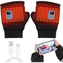 Pink Professional USB electric heating fingerless gloves, unisex, with LED temperature display, 3-level adjustable heating, and effective cold protection. Suitable for typing, gaming, skiing, and daily wear, this is a practical winter holiday gift.