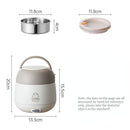 Portable Electric Lunch Box – 65°C Constant Rapid Heating, 304 Stainless Steel Removable Inner Container, 360° Leak-Proof with Handle, Ideal for Office/Car/Camping(GREY)
