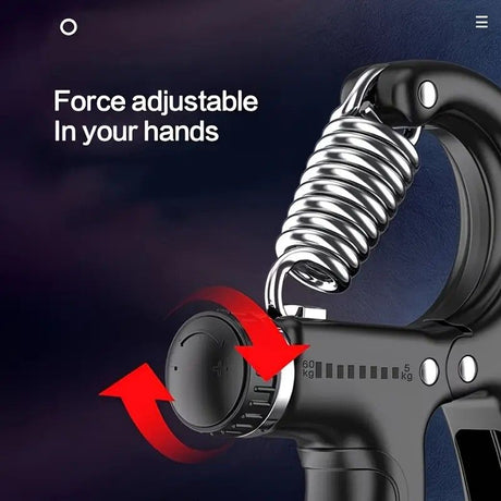 Adjustable Heavy-Duty Grip Strengthener with Counter, 10-100kg – Powerful Forearm and Wrist Builder for Complete Muscle Training & Strength Conditioning(BLACK+GREY)