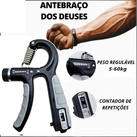 Adjustable Heavy-Duty Grip Strengthener with Counter, 5-60kg – Powerful Forearm and Wrist Builder for Complete Muscle Training & Strength Conditioning（black)