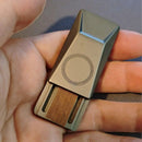 Zinc Alloy Cyber Pusher Click Coin, Mini Metal Fingertip Stress Reliever, EDC Crisp Click Sound Office Desk Toy(khaki)