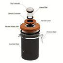 1500ml 304 Stainless Steel Coffee Canister Airtight Coffee Bean Storage Jar with Wood Grain Lid and Scoop