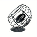 1pc Unique Coffee Capsule Basket Iron Coffee Pod Holder with Slanted Design for Home Bar and Cafe Display。black