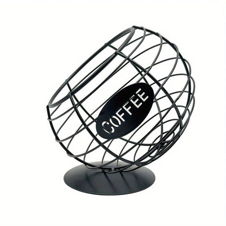 1pc Unique Coffee Capsule Basket Iron Coffee Pod Holder with Slanted Design for Home Bar and Cafe Display。black