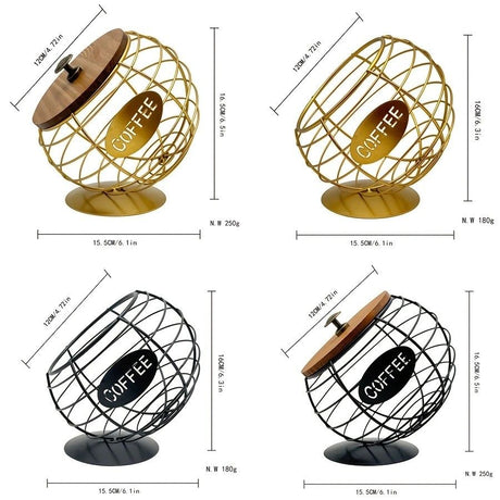 1pc Unique Coffee Capsule Basket Iron Coffee Pod Holder with Slanted Design for Home Bar and Cafe Display。black