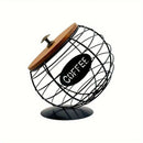 1pc Unique Coffee Capsule Basket Iron Coffee Pod Holder with Slanted Design for Home Bar and Cafe Display。black