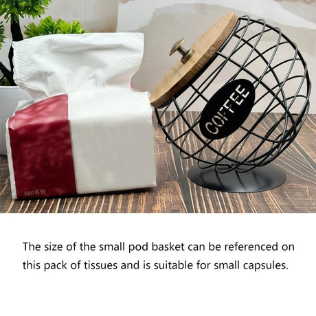 1pc Unique Coffee Capsule Basket Iron Coffee Pod Holder with Slanted Design for Home Bar and Cafe Display。black